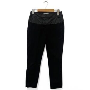 Karen Millen Black Faux Leather Mid-Rise Skinny Pants Size 2